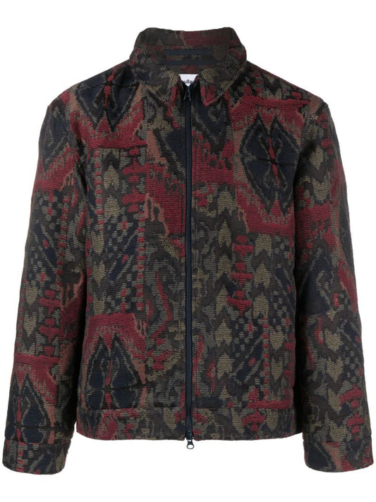 Red Patterned-jacquard Jacket