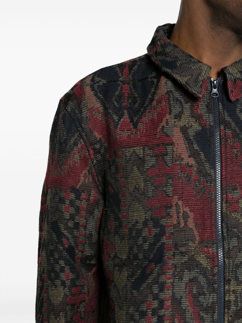 Red Patterned-jacquard Jacket