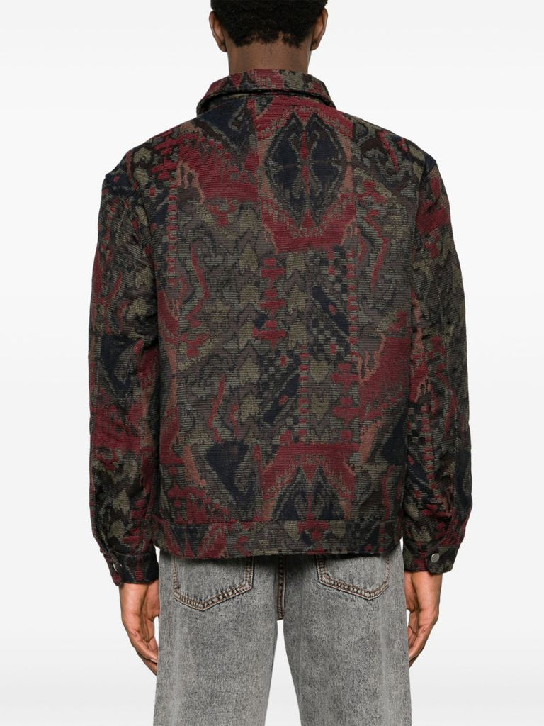 Red Patterned-jacquard Jacket