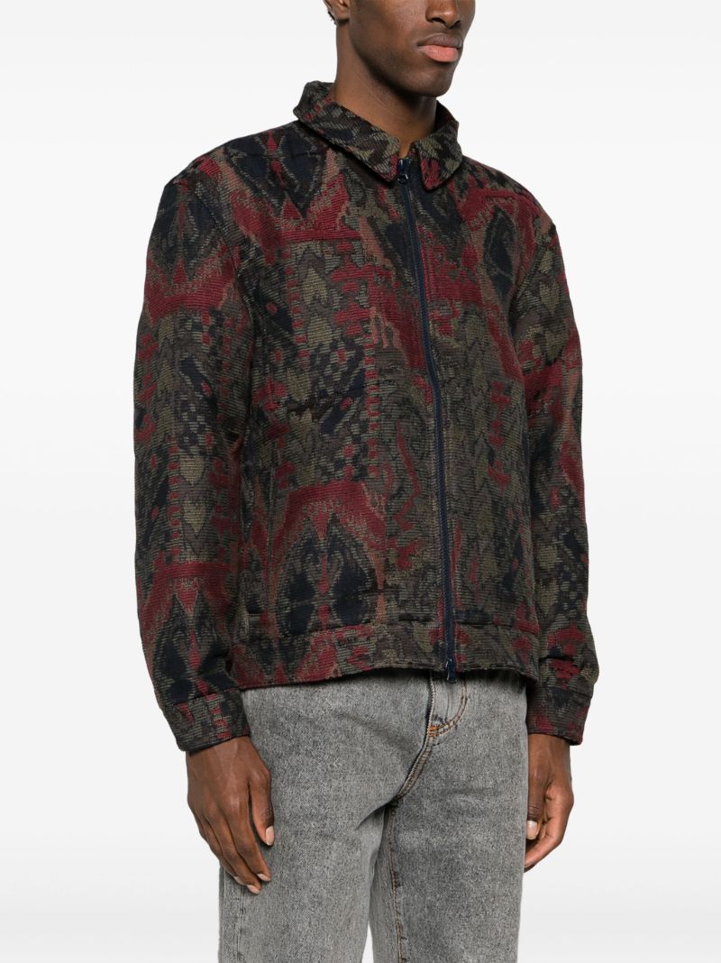 Red Patterned-jacquard Jacket