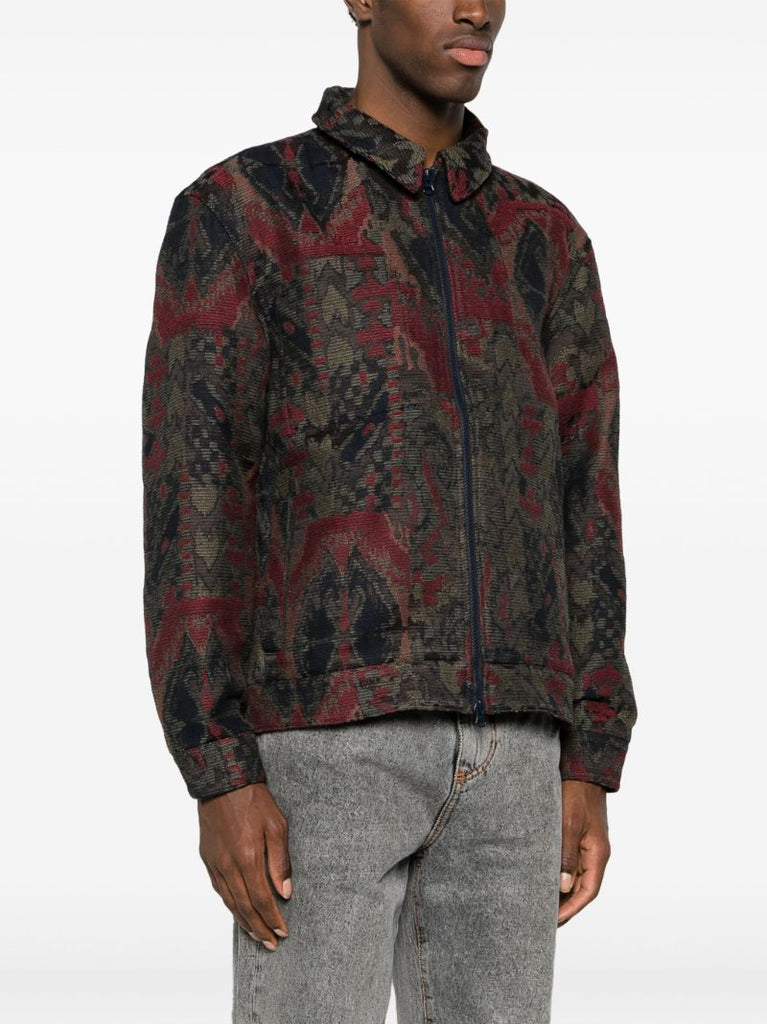 Red Patterned-jacquard Jacket