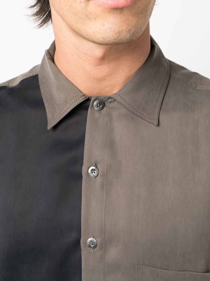 Black Colour-block Short-sleeve Shirt