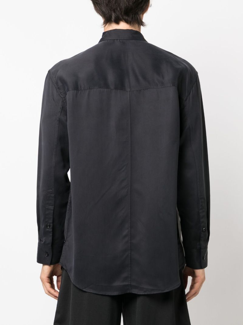 Black Colour-block Long-sleeved Shirt