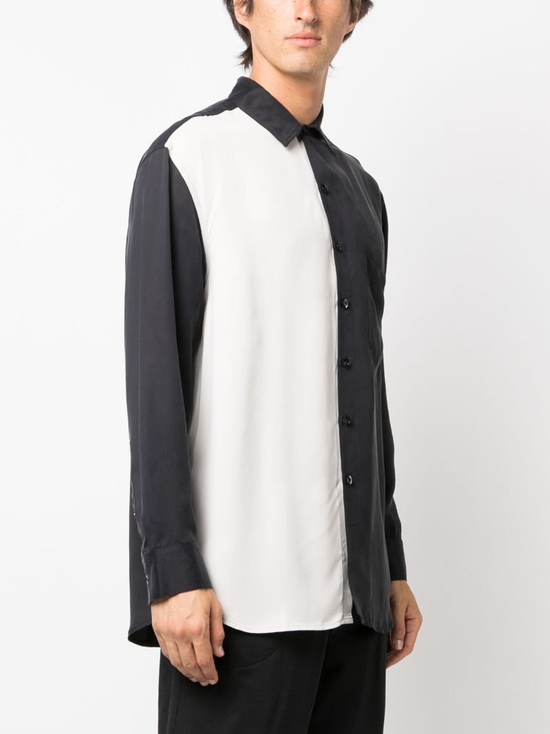Black Colour-block Long-sleeved Shirt