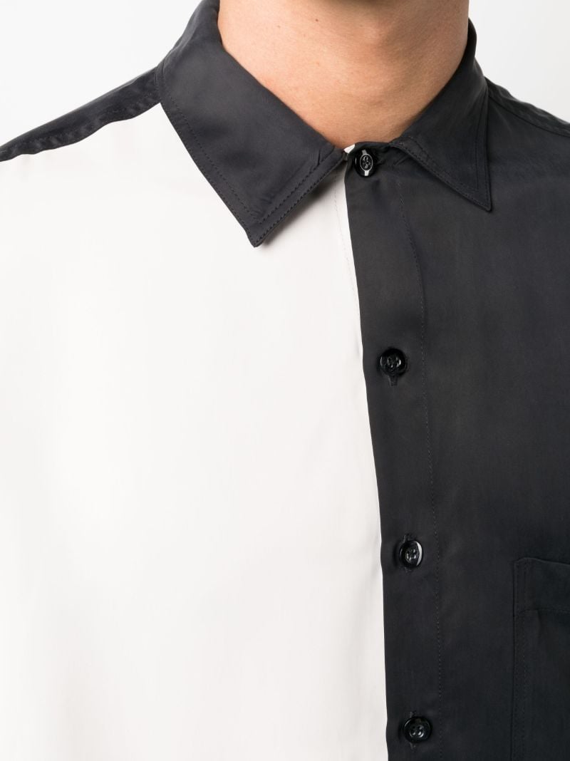 Black Colour-block Long-sleeved Shirt