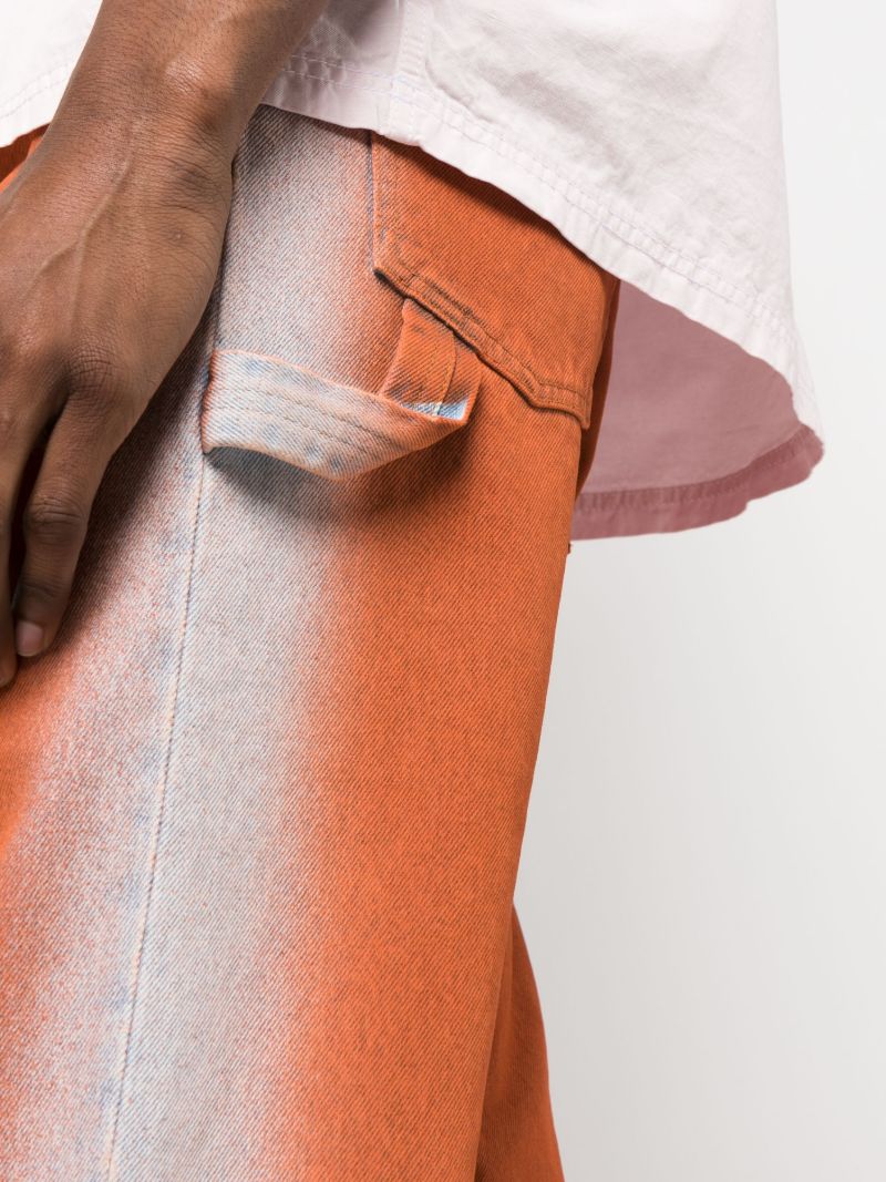 Orange Two-tone Straight-leg Jeans