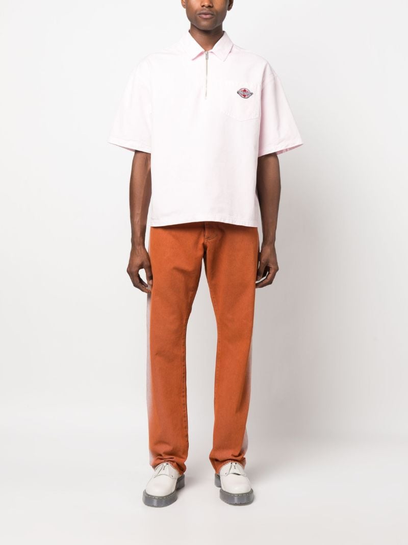 Orange Two-tone Straight-leg Jeans