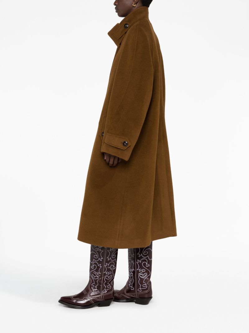 Brown Funnel-neck Officer Coat