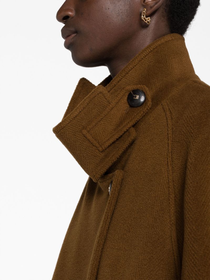 Brown Funnel-neck Officer Coat