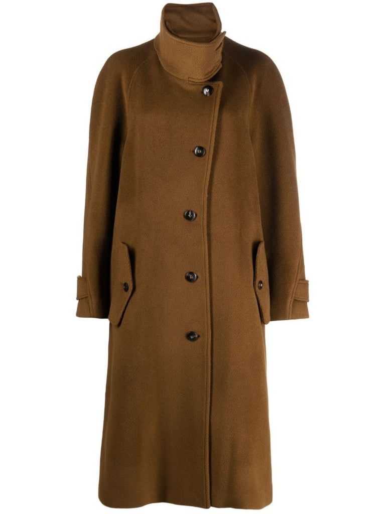 Brown Funnel-neck Officer Coat