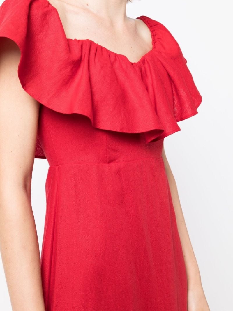 Red Ruffle Detail Dress