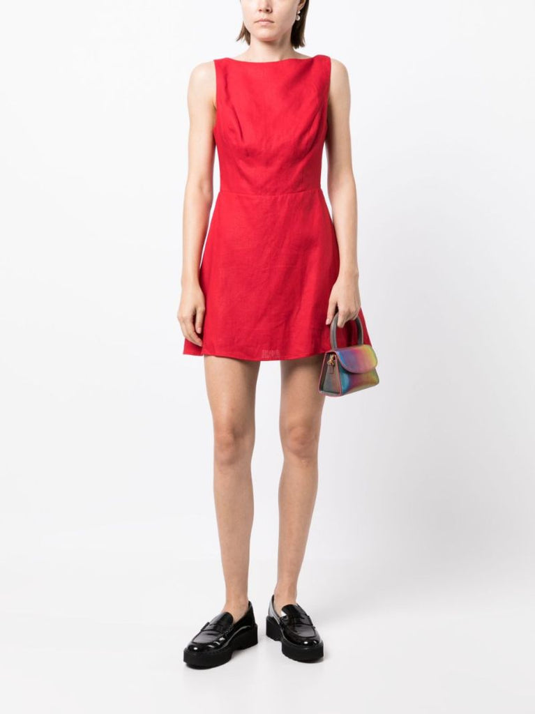 Red Zenni Linen Mini Dress