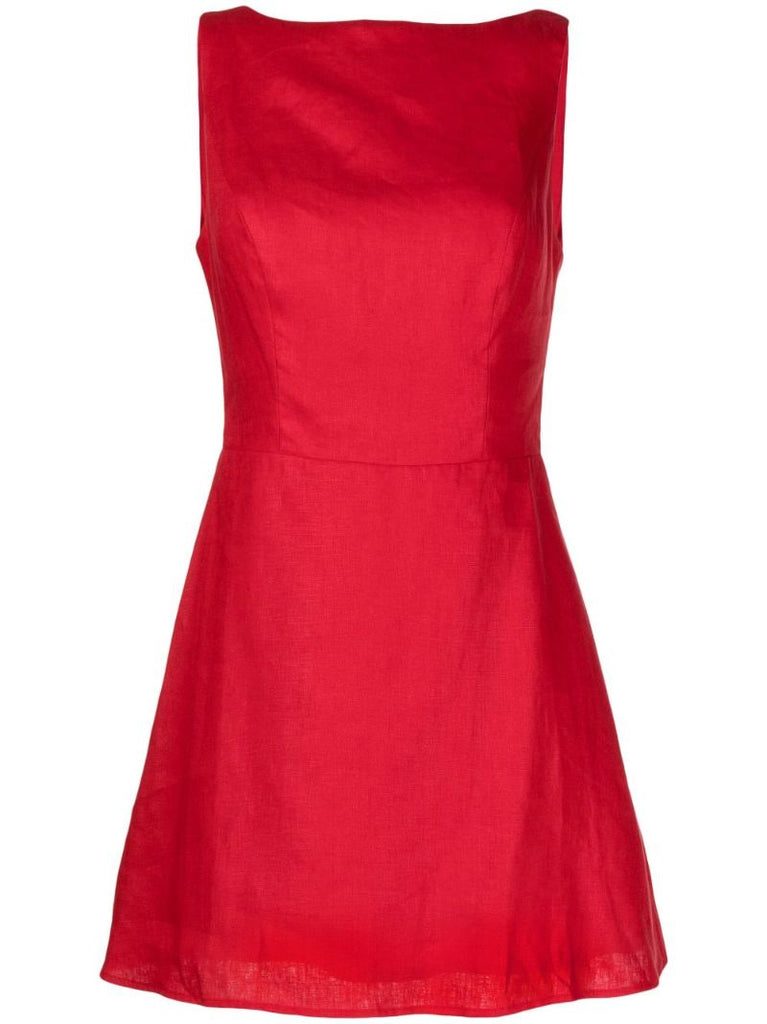 Red Zenni Linen Mini Dress