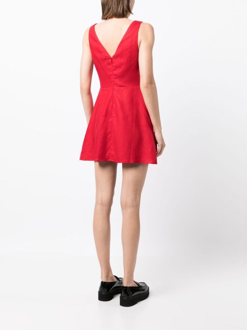 Red Zenni Linen Mini Dress