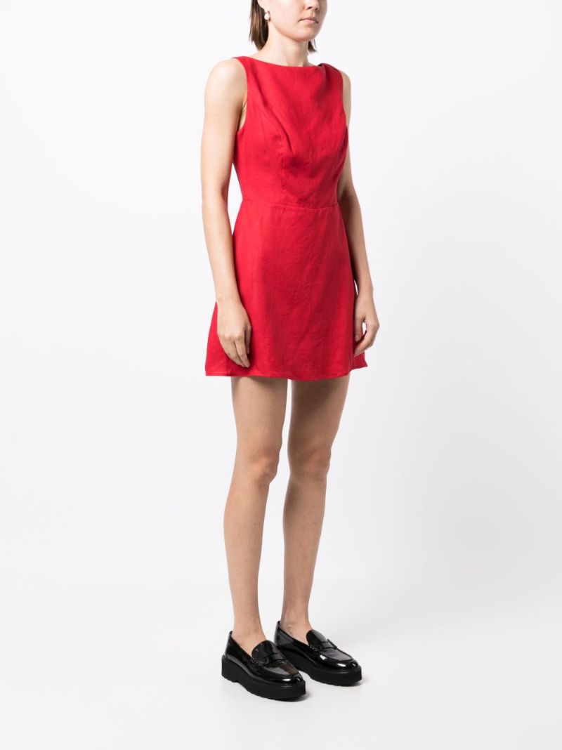 Red Zenni Linen Mini Dress