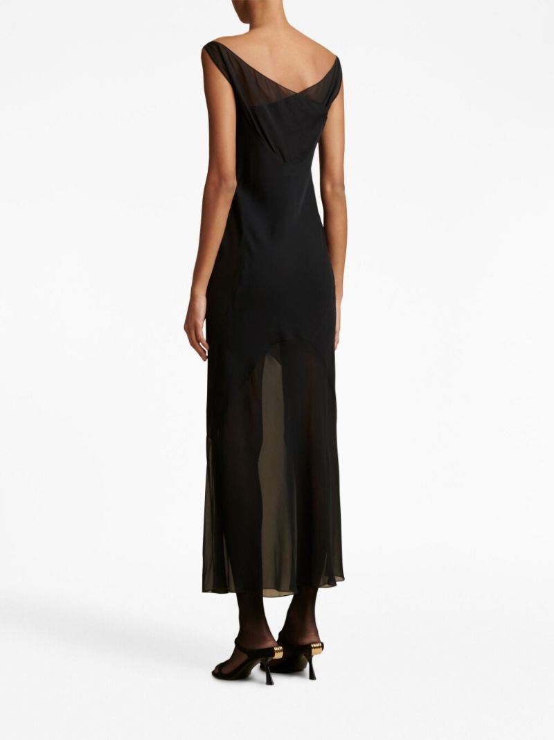 Black Aminah Semi Sheer Silk Dress