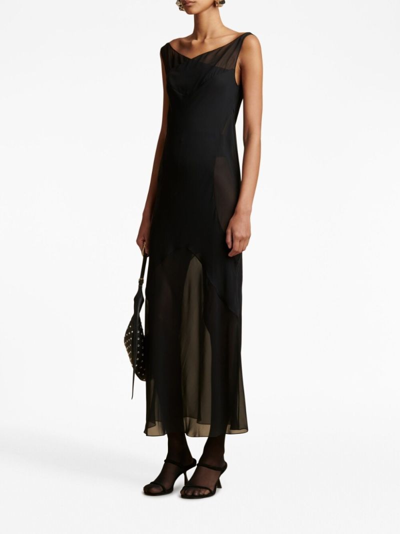 Black Aminah Semi Sheer Silk Dress