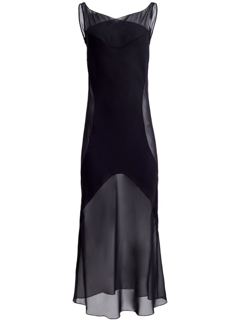 Black Aminah Semi Sheer Silk Dress