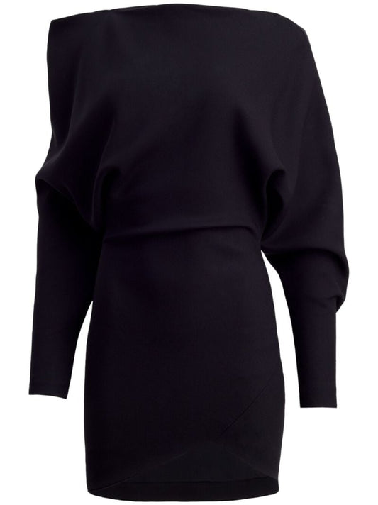 Black Juniper Draped Mini Dress