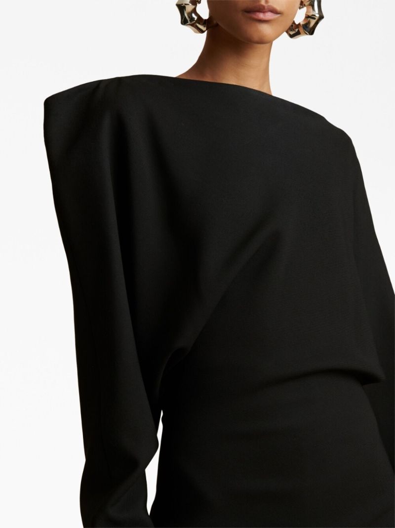 Black Juniper Draped Mini Dress