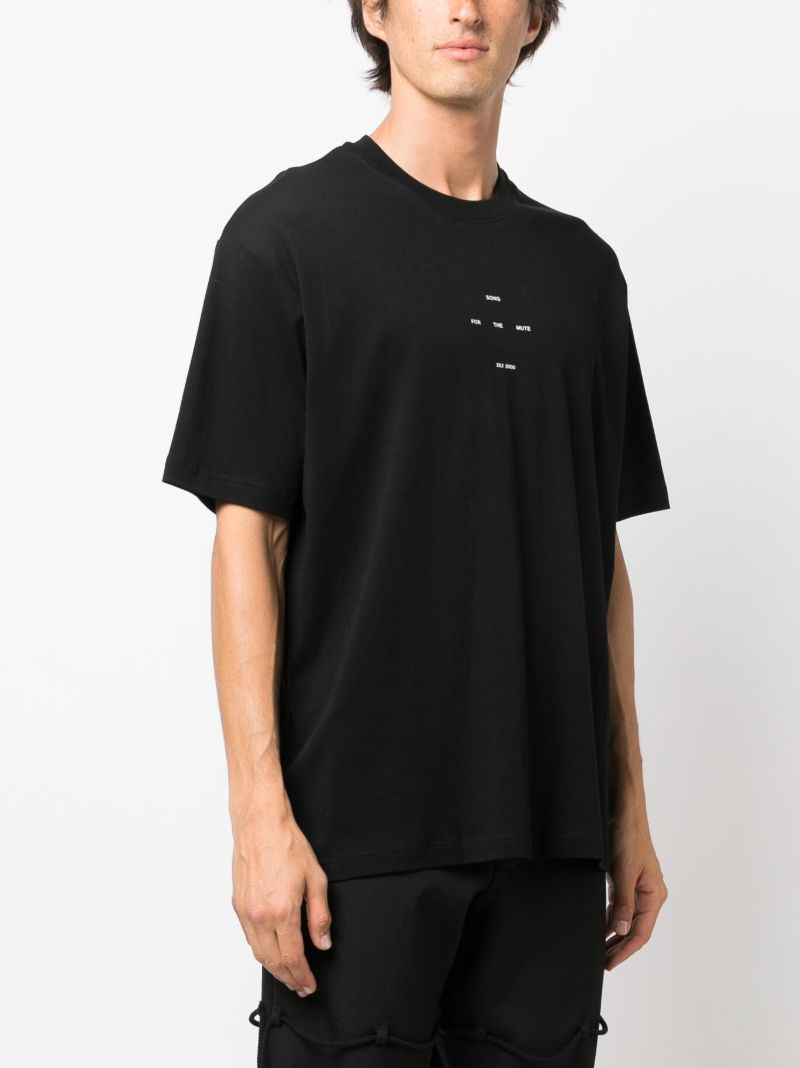 Black Logo Print Cotton T-shirt