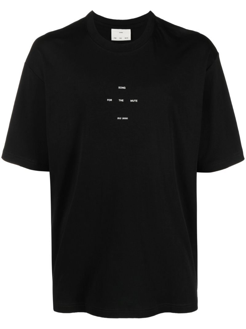 Black Logo Print Cotton T-shirt