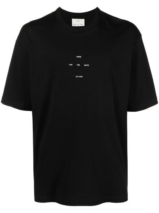 Black Logo Print Cotton T-shirt