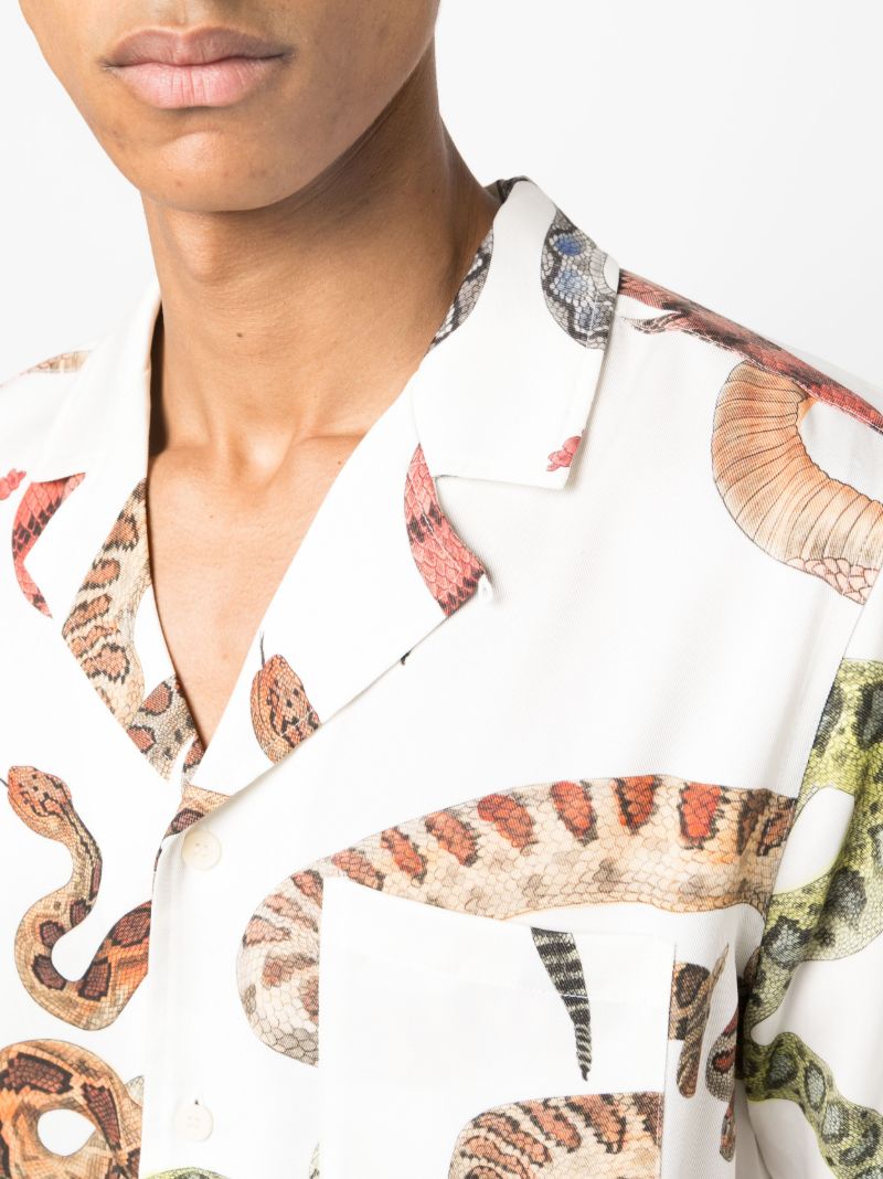 White Orson Snake-print Shirt