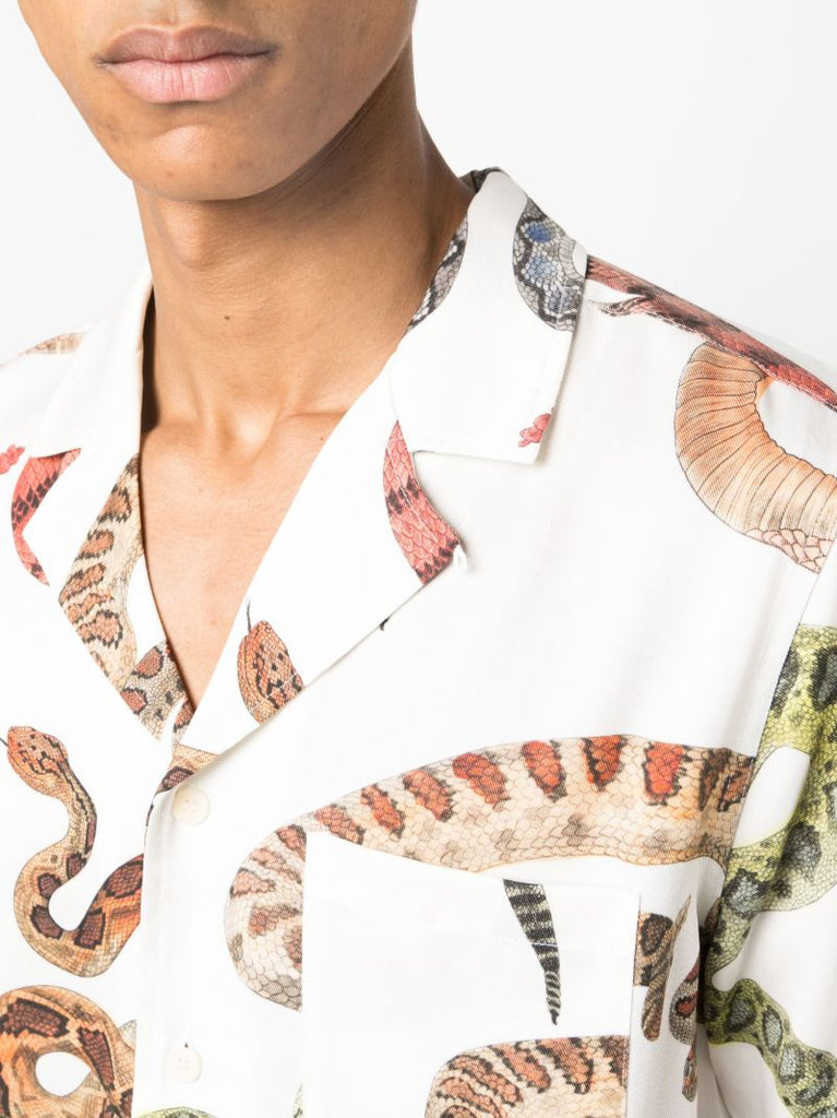 White Orson Snake-print Shirt
