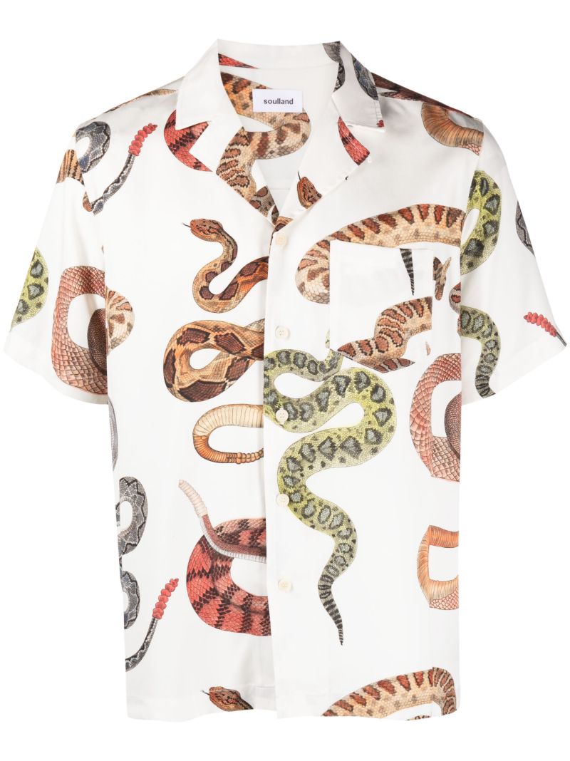 White Orson Snake-print Shirt