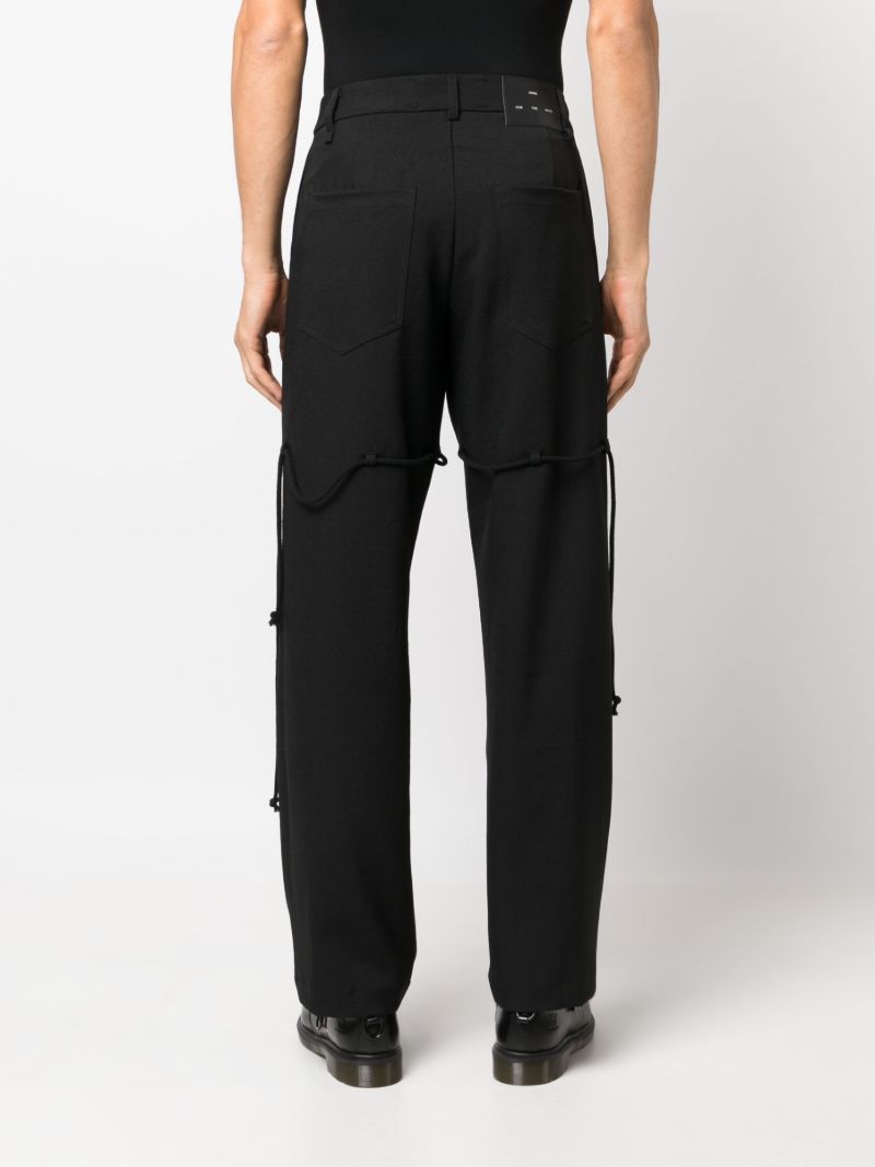 Black Logo-patch Straight-leg Trousers