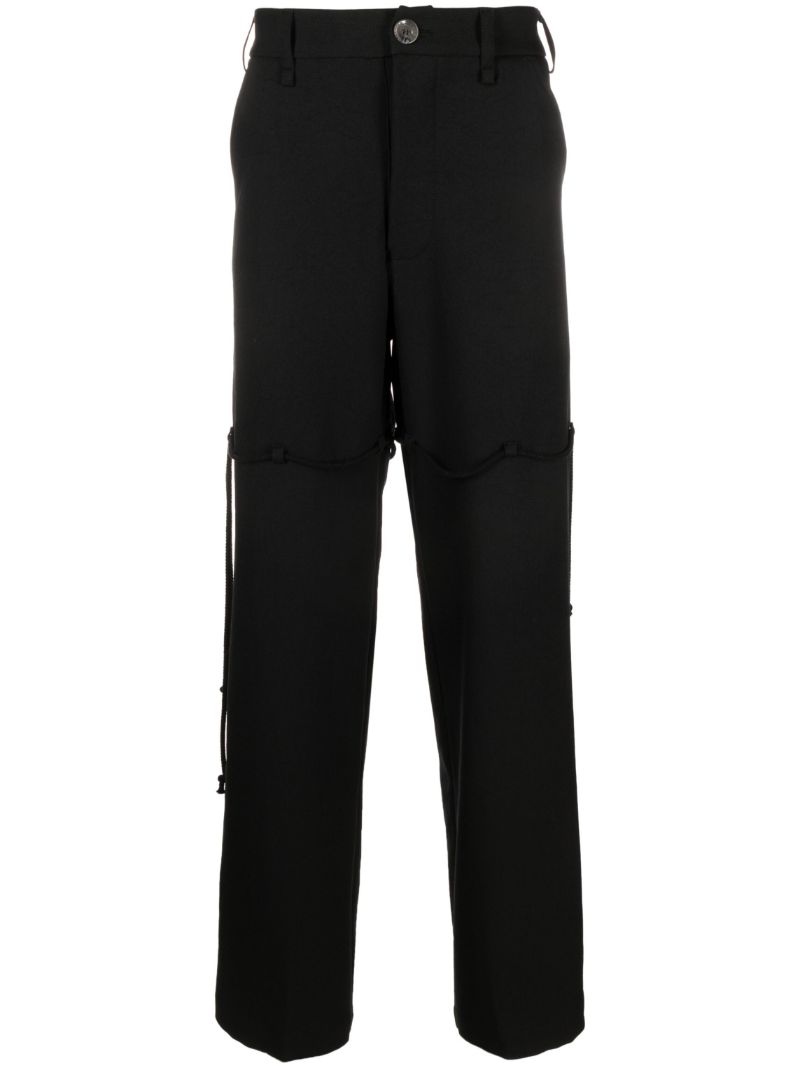 Black Logo-patch Straight-leg Trousers