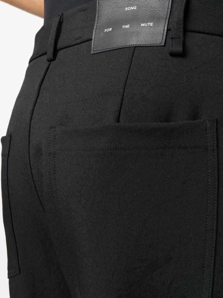Black Logo-patch Straight-leg Trousers