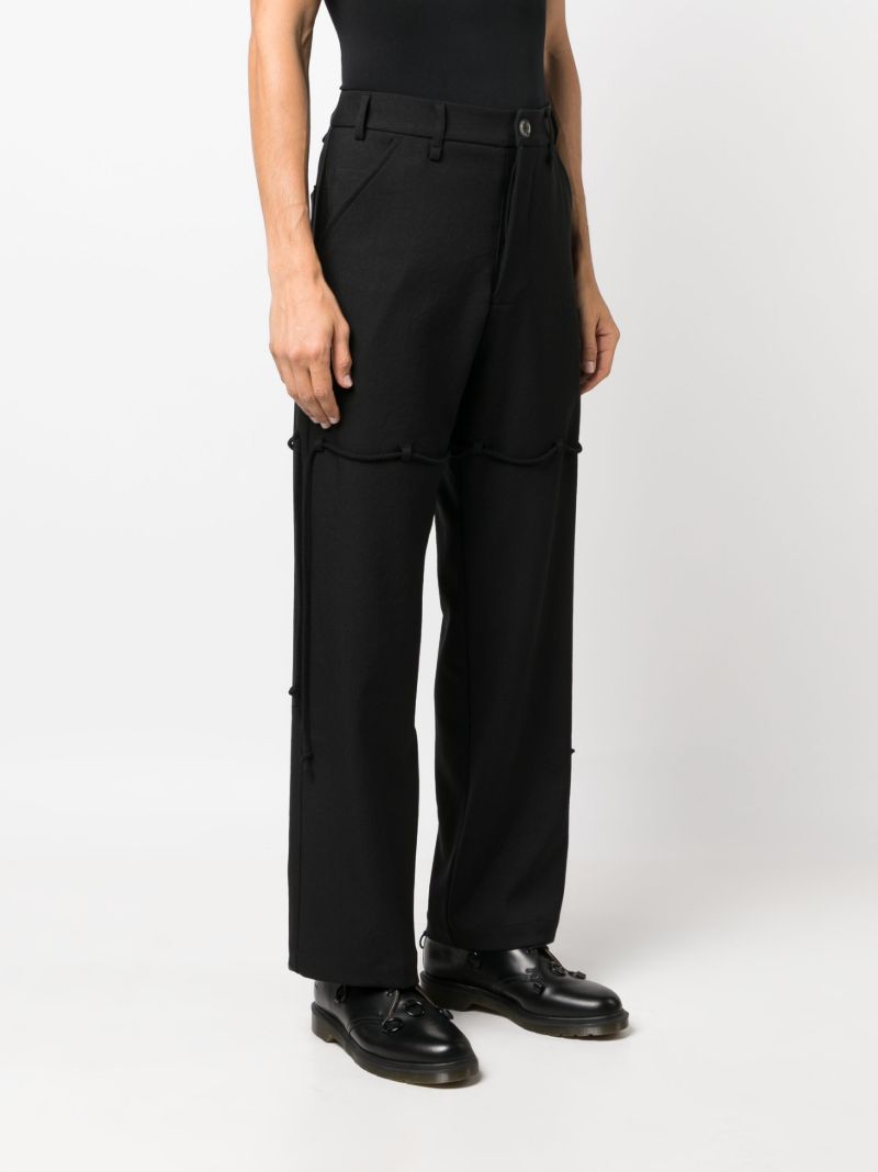Black Logo-patch Straight-leg Trousers