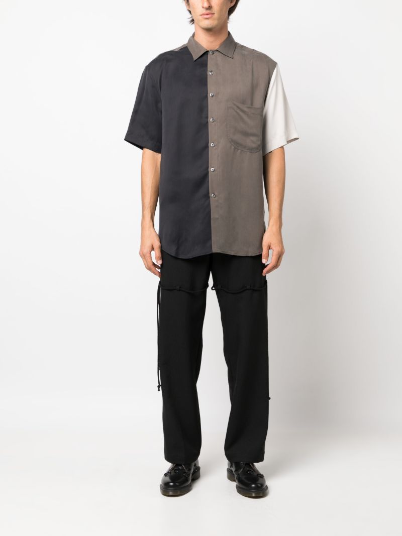 Black Logo-patch Straight-leg Trousers