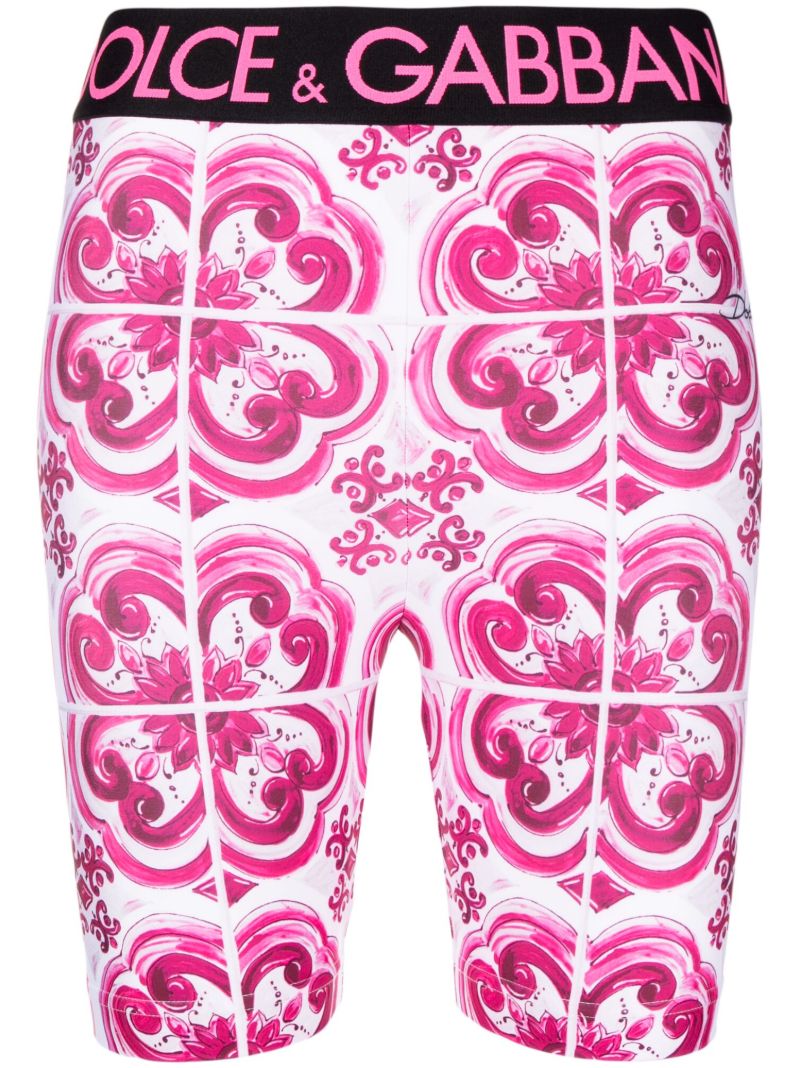 Pink Majolica-print Cycling Shorts