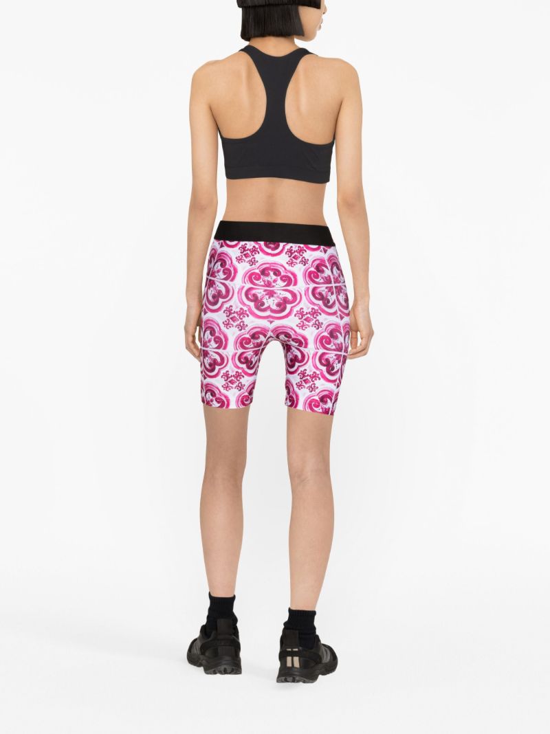 Pink Majolica-print Cycling Shorts