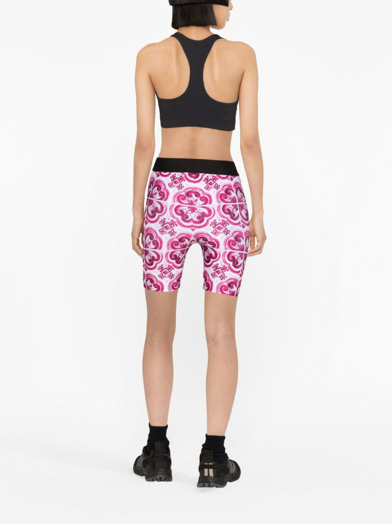 Pink Majolica-print Cycling Shorts