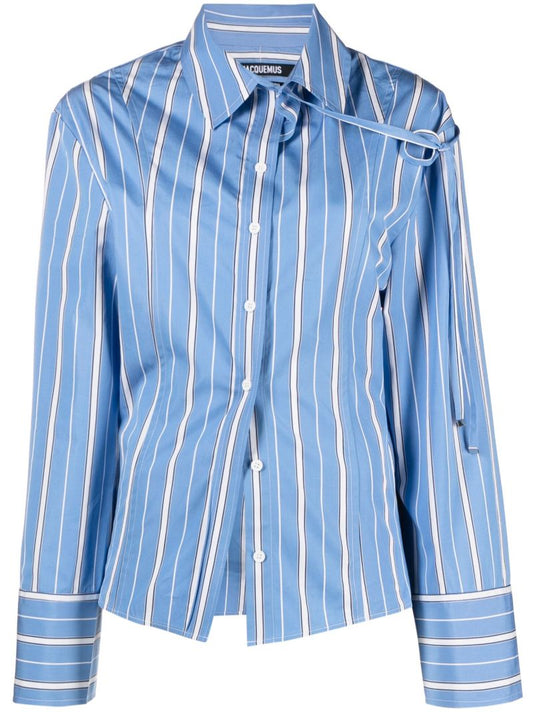 Blue La Chemise Ruban Striped Cotton Shirt