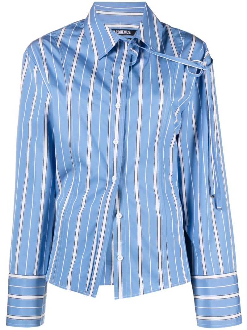 Blue La Chemise Ruban Striped Cotton Shirt