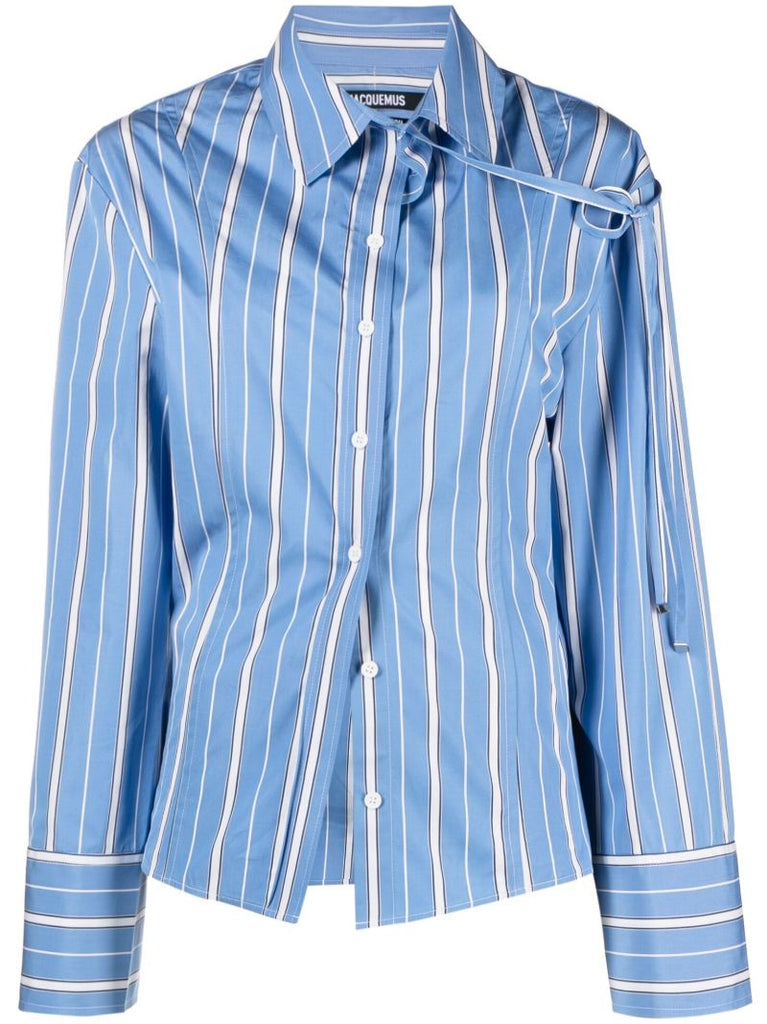 Blue La Chemise Ruban Striped Cotton Shirt