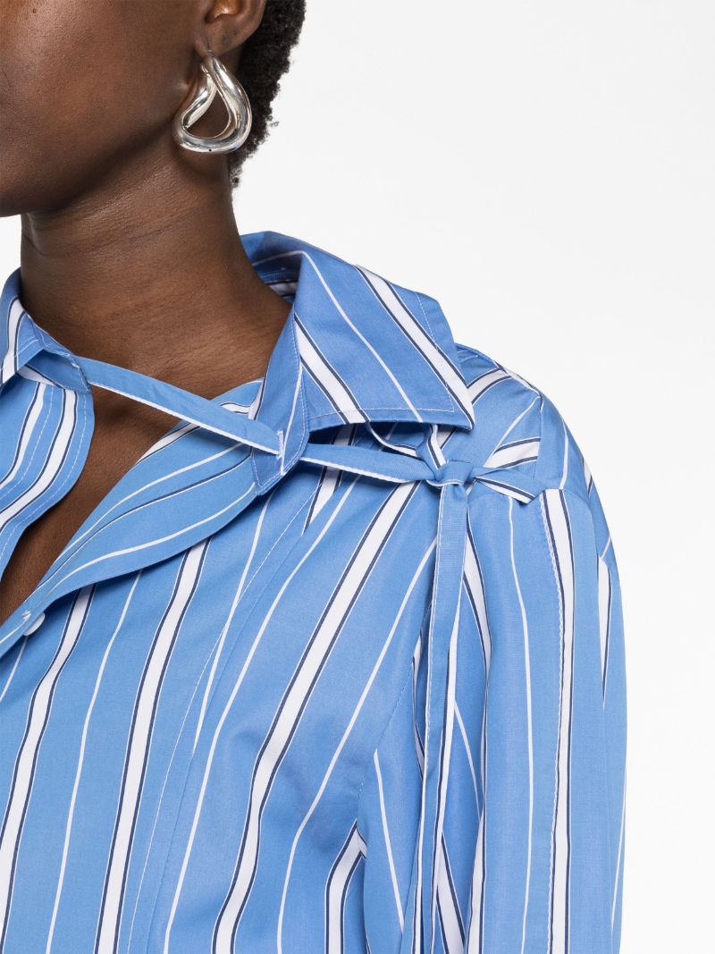 Blue La Chemise Ruban Striped Cotton Shirt