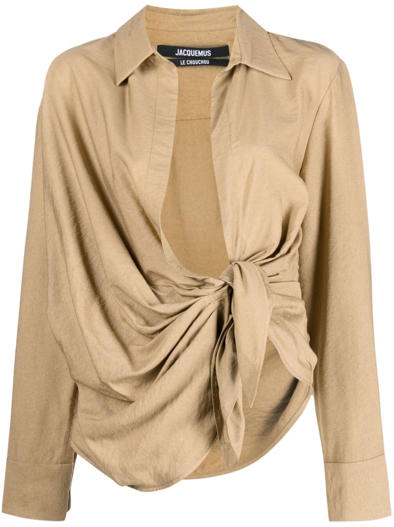 Neutral Le Bahia Draped Shirt