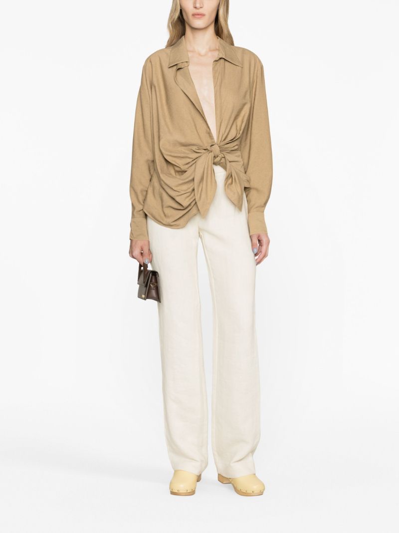 Neutral Le Bahia Draped Shirt