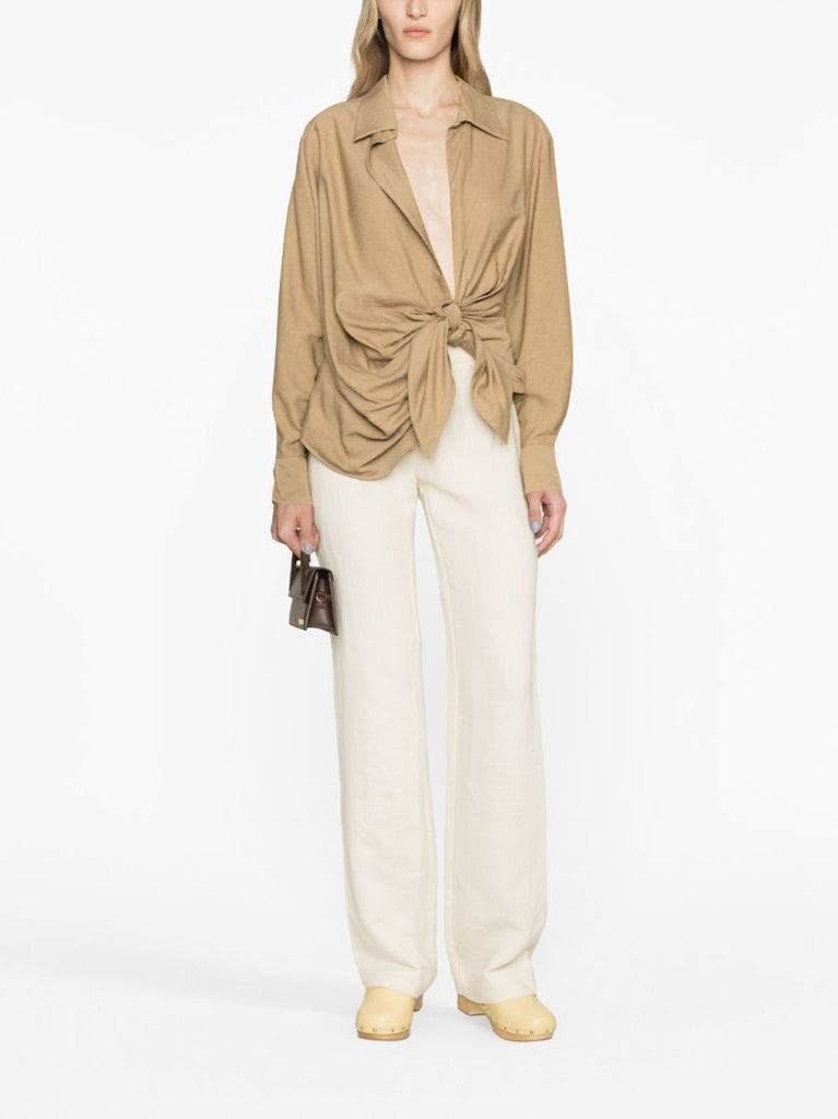 Neutral Le Bahia Draped Shirt