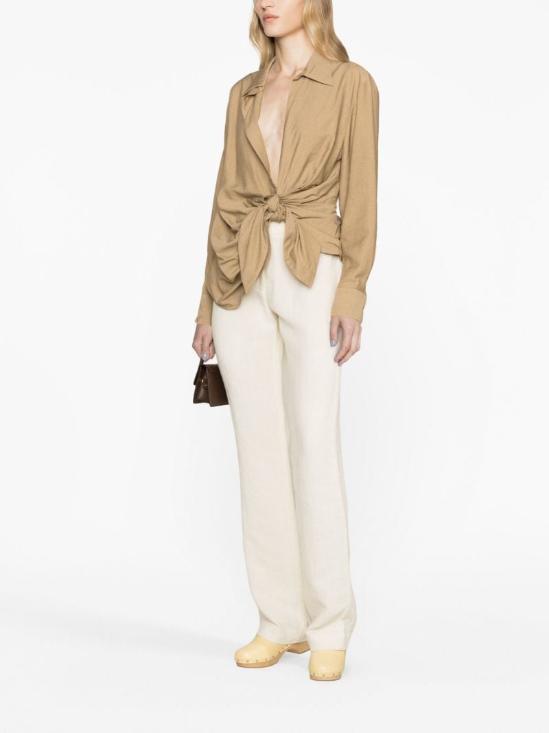 Neutral Le Bahia Draped Shirt