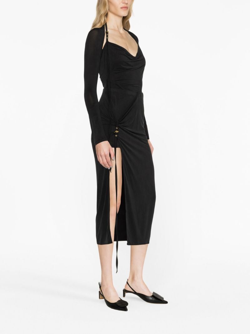 Black La Jupe Pareo Croissant Midi Skirt