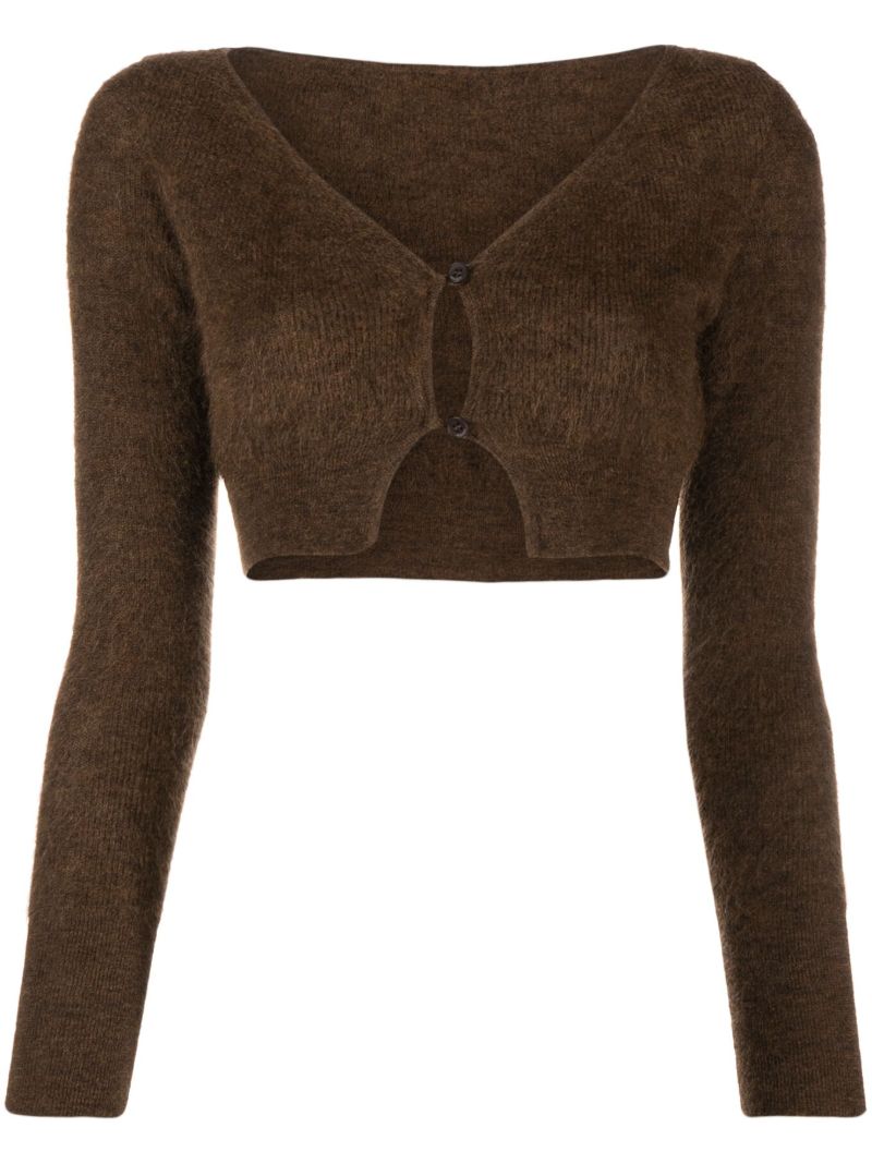 Brown Le Alzou Cropped Cardigan