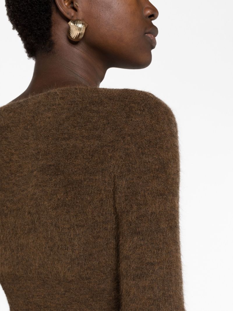 Brown Le Alzou Cropped Cardigan