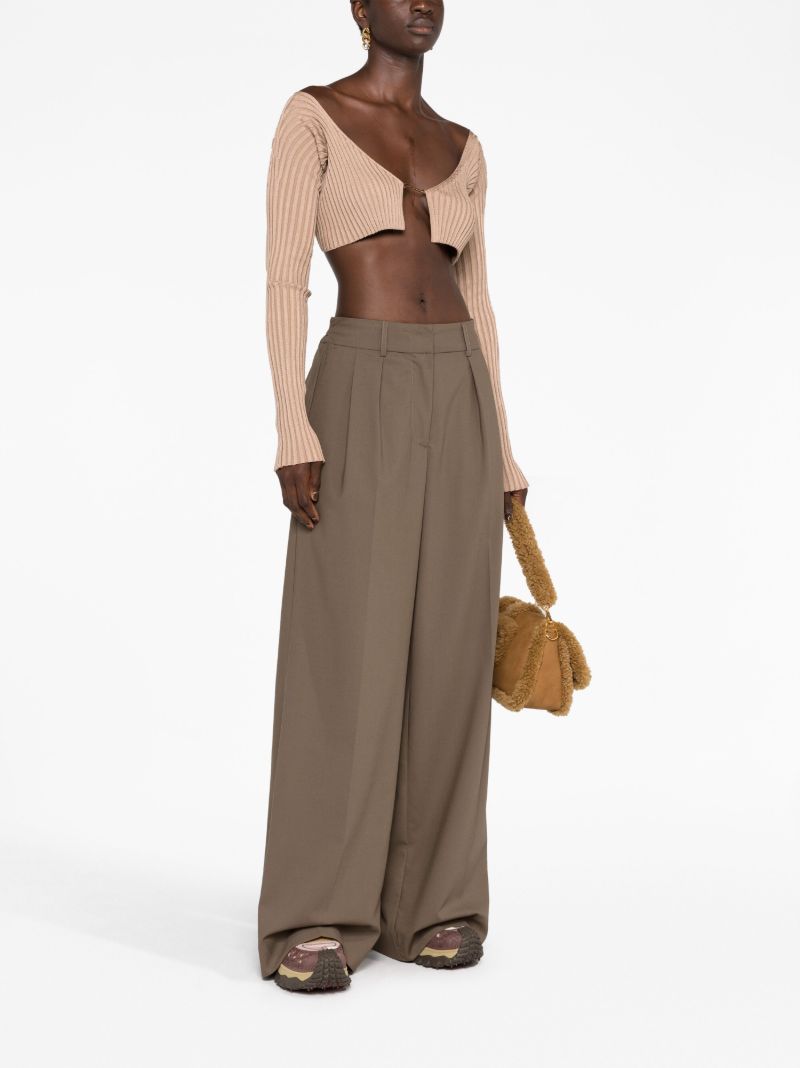 Brown La Maille Pralu Cropped Cardigan